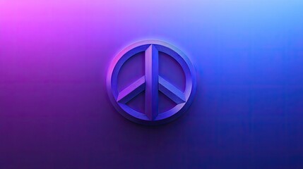 3D Peace Symbol with Purple Gradient.