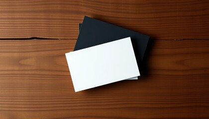 Overhead studio shot of two business cards