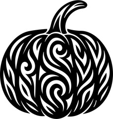 pumpkin silhouette vector illustration, isolated on white
