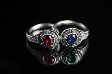 Traditional Indian bichiya silver toe rings with gemstone details against elegant black background displaying cultural bridal accessories and heritage. Traditional wedding jewelry and ethnic accessory