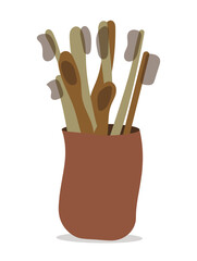 Illustration toothbrush aesthetic old classic unique design