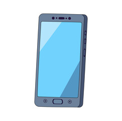 Cartoon Cellphone Communication Simple Design Icon Digital Source 