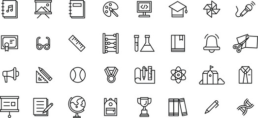 Icon collection of school and subjects