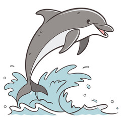 Obraz premium Playful Dolphin Leaping from Ocean 