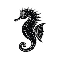 Obraz premium Elegant Seahorse Silhouette in Ocean Style