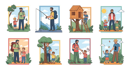 Fathers and Sons Enjoying Outdoor Activities