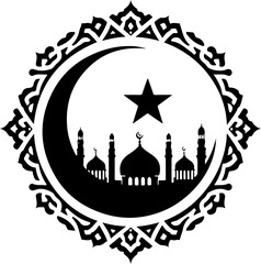 vector illustration silhouette design icon logo symbol muslim place of worship abstract modern