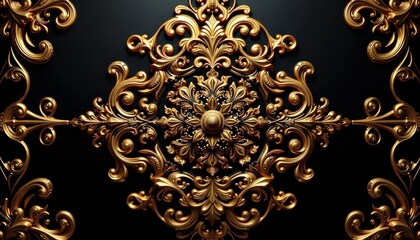 Intricate gold and black baroque ornament