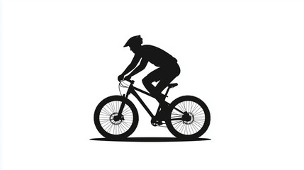 Clean Mountain Bike Rider Silhouette Vector Design