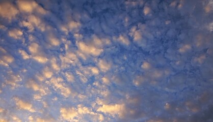 evening sky with yellow clouds