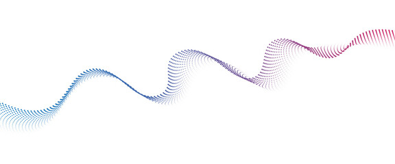 Flowing Dot Wave halftone gradient pattern on transparent background	
