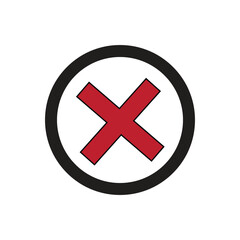 no cross logo icon illustration flat