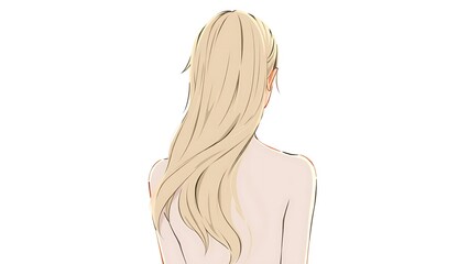 Back View of a Woman with Blond Hair