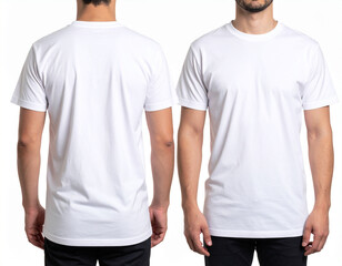 Blank Cotton T-Shirt Front and Back Mockup Template for Apparel Design Display