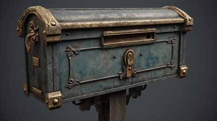 Antique Ornate Mailbox 3D Render
