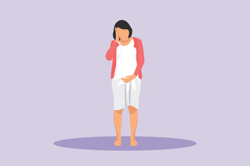 Pregnant Mother Concept. Colored flat vector illustration isolated