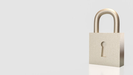 Fototapeta premium The Lock on white Background for Security concept 3d Rendering.