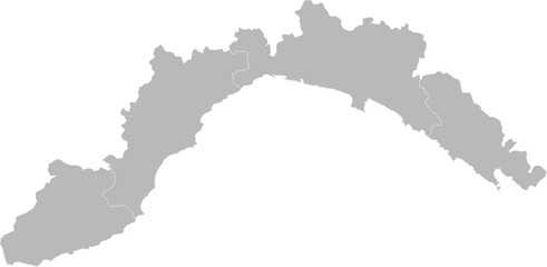 Obraz premium Liguria, Italy – administrative vector map with province and city boundaries (Web Mercator projection, PPT-compatible & fully editable)