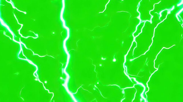 4K Video of Thunder A vibrant display of Thunder and Energy streaks across a luminous green backdrop, creating a dynamic visual representation of power.