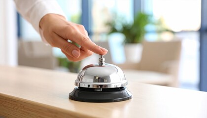 Hand ringing a hotel bell (1)