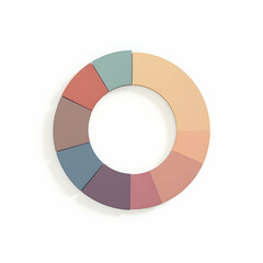 Obraz premium Colorful Segmented Circle on White Background