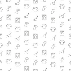 Laundry tools doodle seamless background

