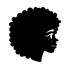 Cartoon Silhouette Afro Woman With Feeling Of Anxiety And Loneliness Source Digital Icon