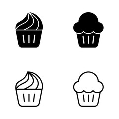 Cup cake icon vector. Cup cake sign and symbol