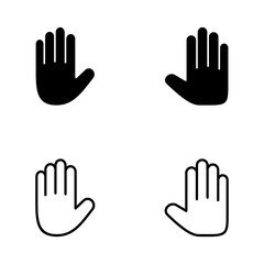Hand icon vector. hand sign and symbol. palm