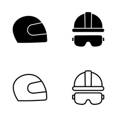 Fototapeta premium Helmet icon vector. Motorcycle helmet sign and symbol. Construction helmet icon. Safety helmet