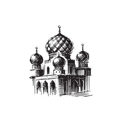Obraz premium Islamic Art Mosque Icon Vector Illutration