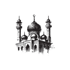 Islamic Art Mosque Icon Vector Illutration