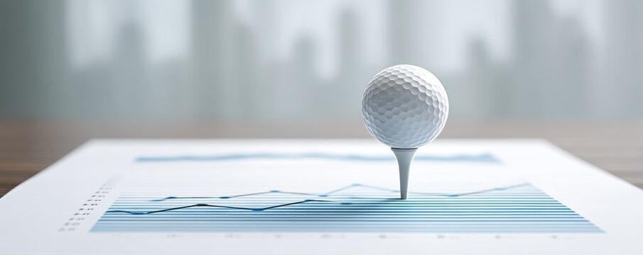 Golf Ball on Graph Showing Data Trends - Powered by Adobe