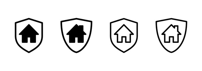 house insurance icon logo design. house protection sign and symbol