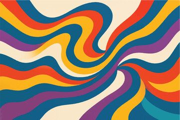 Colorful and Abstract Wavy Patterns Modern and Retro Designs