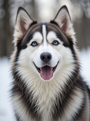 Obraz premium Siberian Husky dog over white