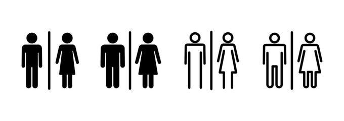 Toilet icon logo design. Girls and boys restrooms sign and symbol. bathroom sign. wc, lavatory