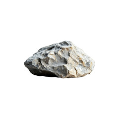 Fototapeta premium Natural Grey Rock with Rough Texture Isolated on White Background