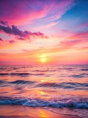 Fototapeta premium Soft focus pink sunset over ocean