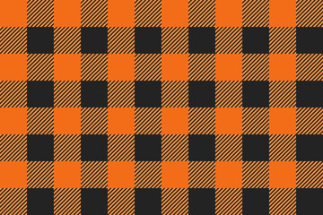 Halloween seamless orange and black scottish pattern