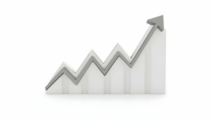Upward Trend Graph with Arrow Representing Progress