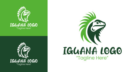 Modern Green Iguana Logo Designs for Professional Branding and Identity