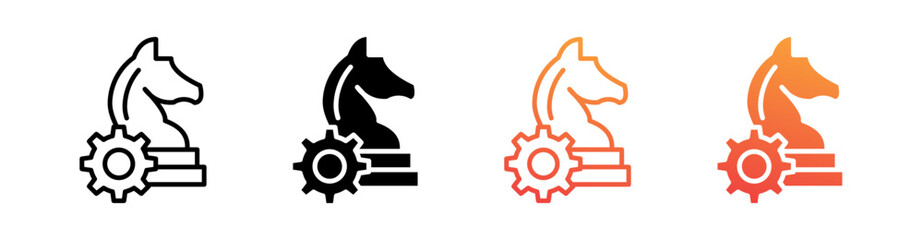 Strategy Multi Style Icon Set Vector 