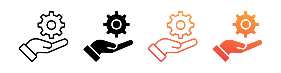 Service Multi Style Icon Set Vector 
