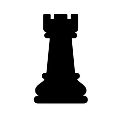 Black Chess Rook Icon, Vector Illustration, Strategy Symbol
