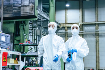 factory, food, protective clothing, dustproof clothing, teamwork, hygiene, cleaning, manufacturer, worker, engineer, manufacturing, industry, work, machine, walking, inspection, woman, check, maintena