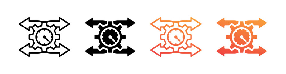 Retrospective Multi Style Icon Set Vector 