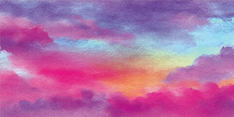 Pastel hued ombre effect with gradients transitioning from light to dark tones on canvas. Colorful watercolor abstract art showcasing a blend of warm and cool tones in a serene design