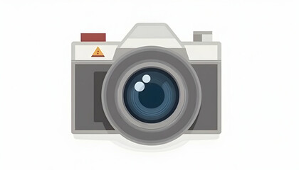 Camera Illustration Flat Design on White Background