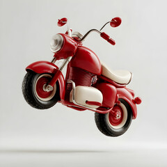 Retro Motorcycle Illustration in 3D Style